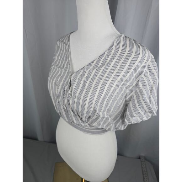 Favluv Cottagecore Women's Striped Tie‎ Back Top Striped - Picture 14 of 16